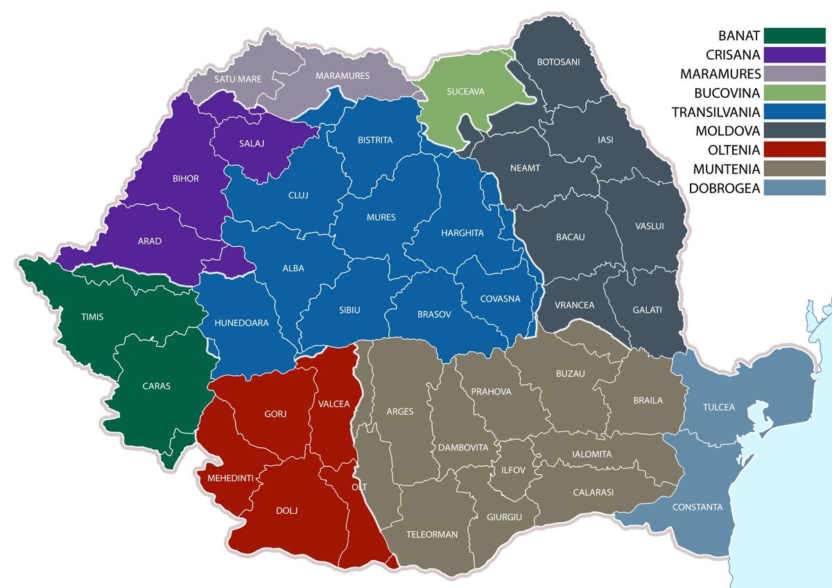 Карта румынии и украины