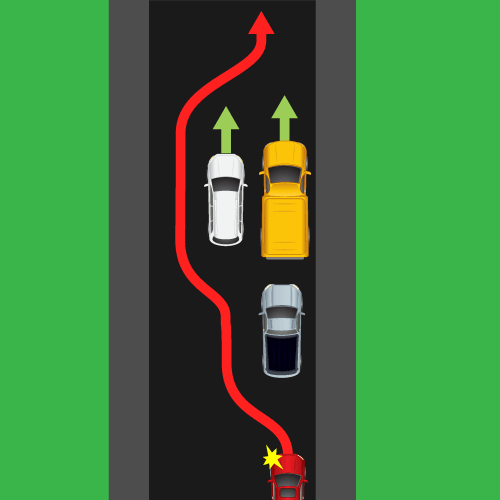 Первая ситуация – обгон при объезде препятствия, запрещенный маневр очевиден.

Во втором случае осуществляется обгон транспортных средств, движущихся впереди, в том числе и транспортного средства уже осуществляющего обгон – нарушение п.11.2 ПДД сомнений не вызывает.
