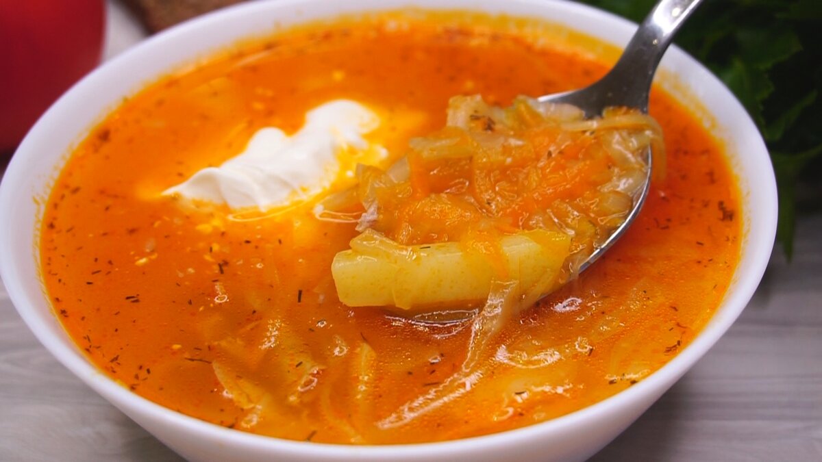 суп с капустой и томатной пастой рецепт | Дзен