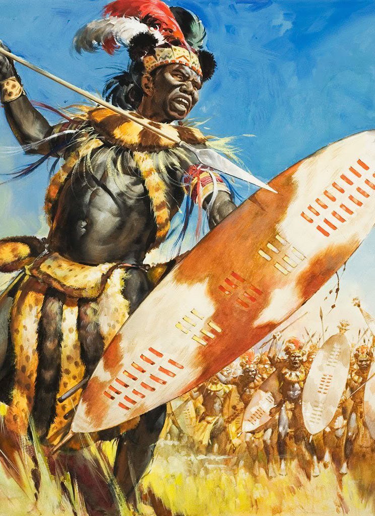 Зулусский воин с Ассегай