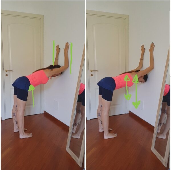 Простые упражнения для раскрытия плеч у стены.