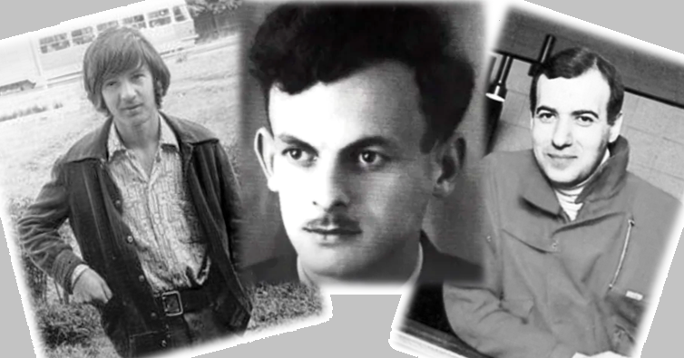 Юрий Шевчук, Булат Окуджава и Игорь Крутой в молодости. 