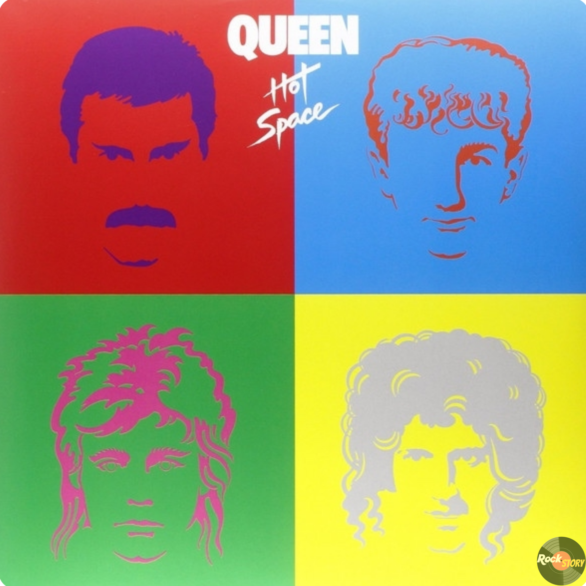 На фотографии: обложка альбома Hot Space группы Queen.