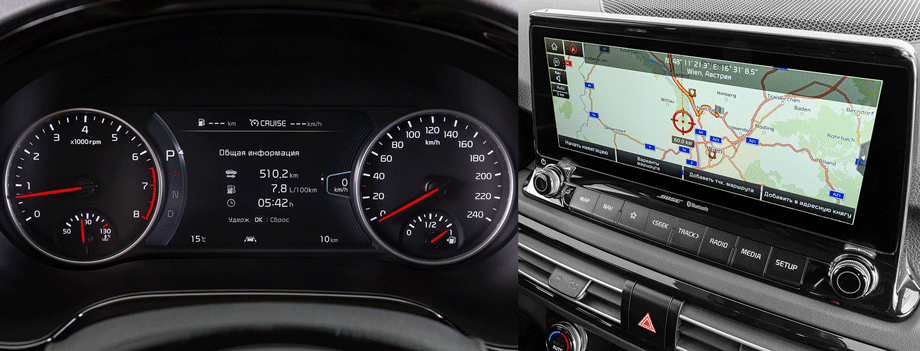 Широкий семидюймовый дисплей в щитке приборов ― опция. С ним циферблаты раздвинуты так широко, что руль перекрывает их боковые секторы. Неплохая медиасистема с сенсорным экраном известна по массе других моделей концерна.