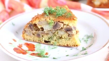 Пирог с картошкой и грибами