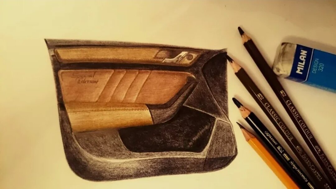 Рисунок обшивки дверной карты skoda rapid