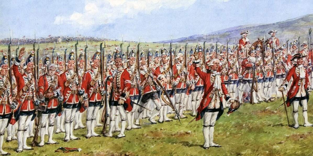 Английская гвардия при Фонтенуа. 1745 г.