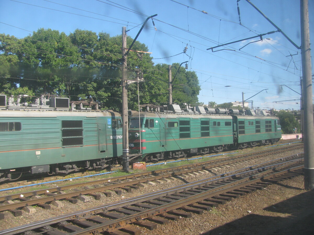 Сплотка электровозов ВЛ80К в районе Казатина, 08.2009, фото автора