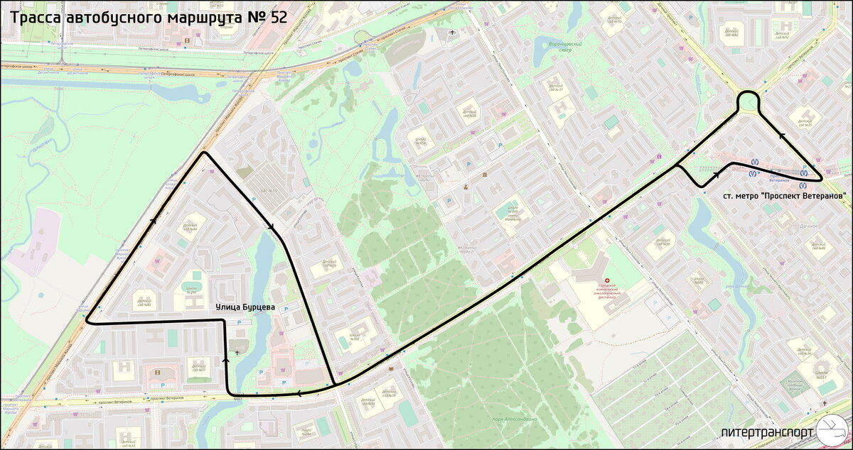 Временная трасса автобусного маршрута, на период до прихода машин среднего класса.