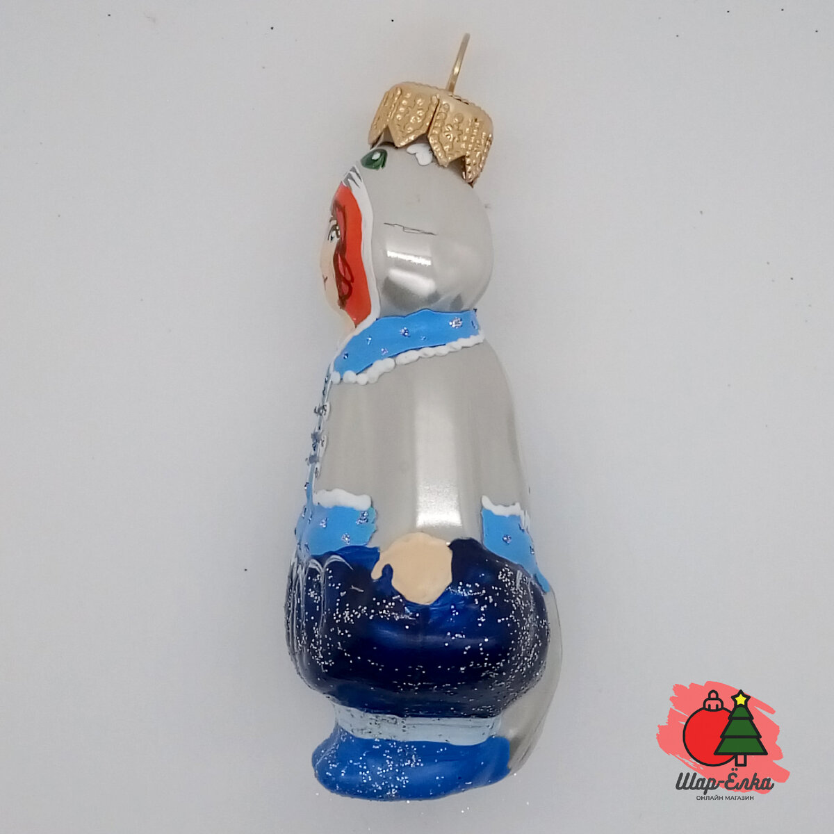 Ёлочная игрушка "Девочка - Лиса" (Эвис) в серебристом