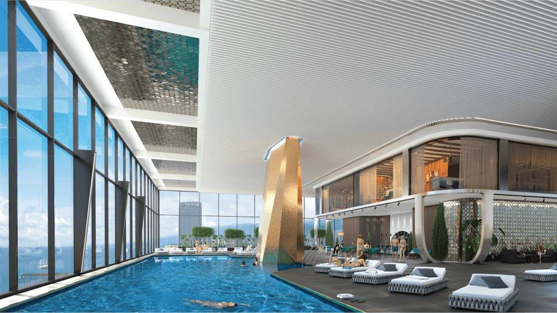 Рендер проекта. Закрытый бассейн и СПА центр