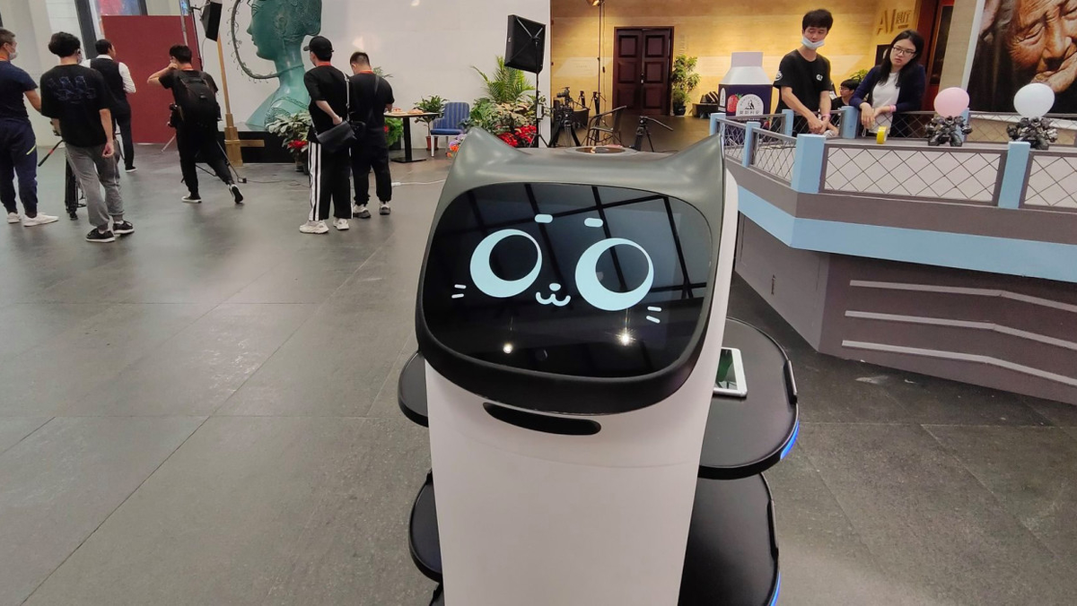 Керфус купить. Робот-официант bellabot. Роботы в кафе. Кафе в Иннополисе с роботом. Робот официант в кафе.