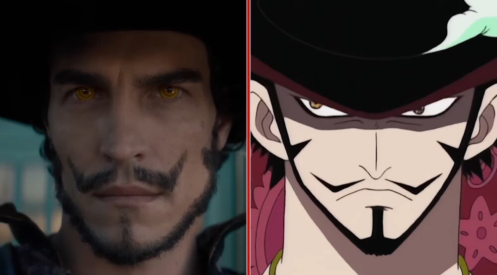     Кадр из сериала «Ван-Пис» (2023) и кадр из аниме «Ван-Пис» (1999-...)