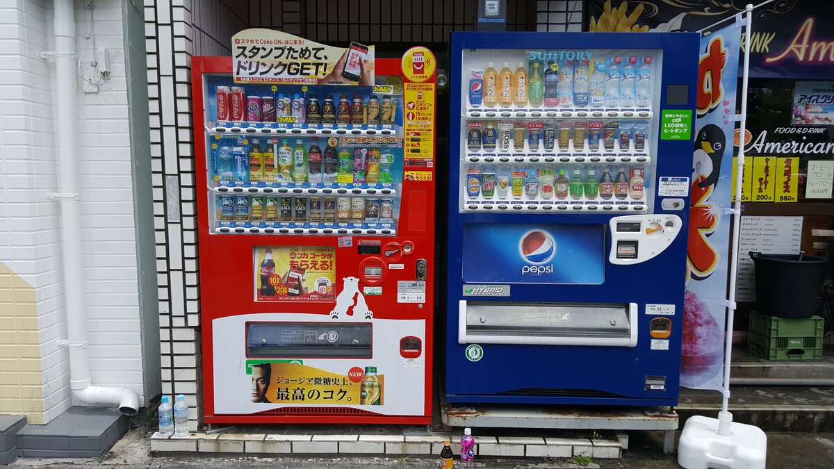 Автоматы с едой и напитками в Японии