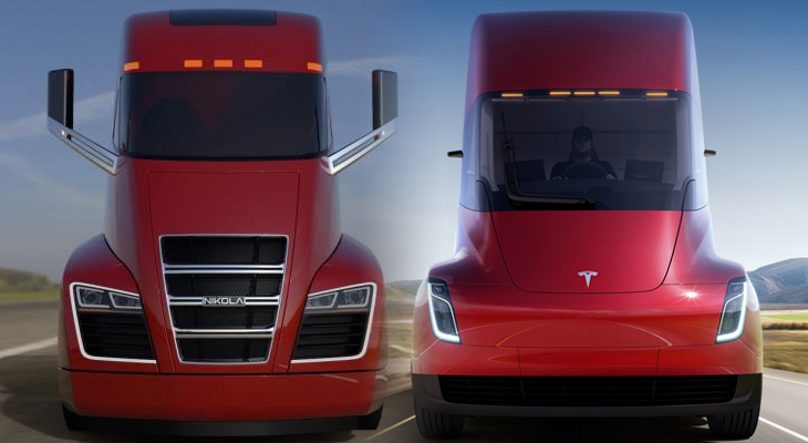  Nikola One и Tesla Semi, сравнение