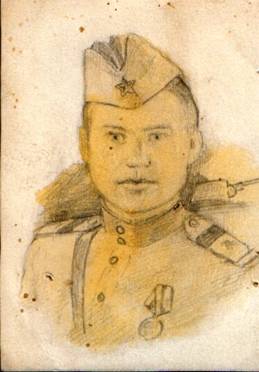 Портрет А.П. Кондрашова на Курской дуге. Художник Крутоголов Дмитрий Александрович