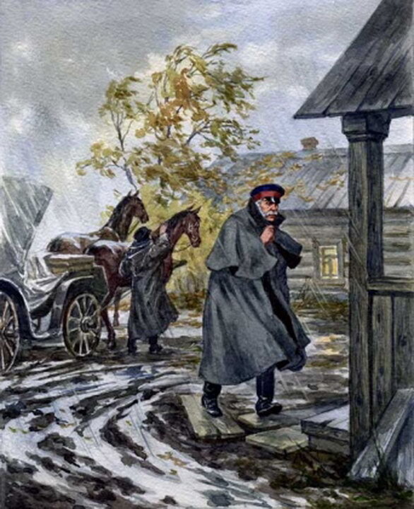 Иллюстрация к рассказу "Темные аллеи" И. А. Бунина 