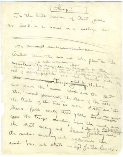 Первая страница романа Эрнеста Хемингуэя "Праздник, который всегда с тобой"