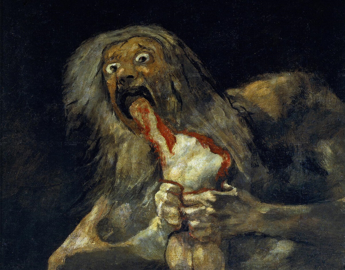 Франсиско Гойя, "Сатурн, пожирающий своего сына", фрагмент