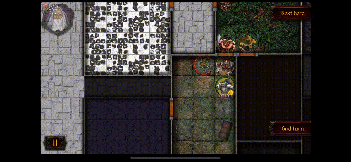 Геймплей мобильной игры Arcane Quest 2 (бой) (Gif-анимация)