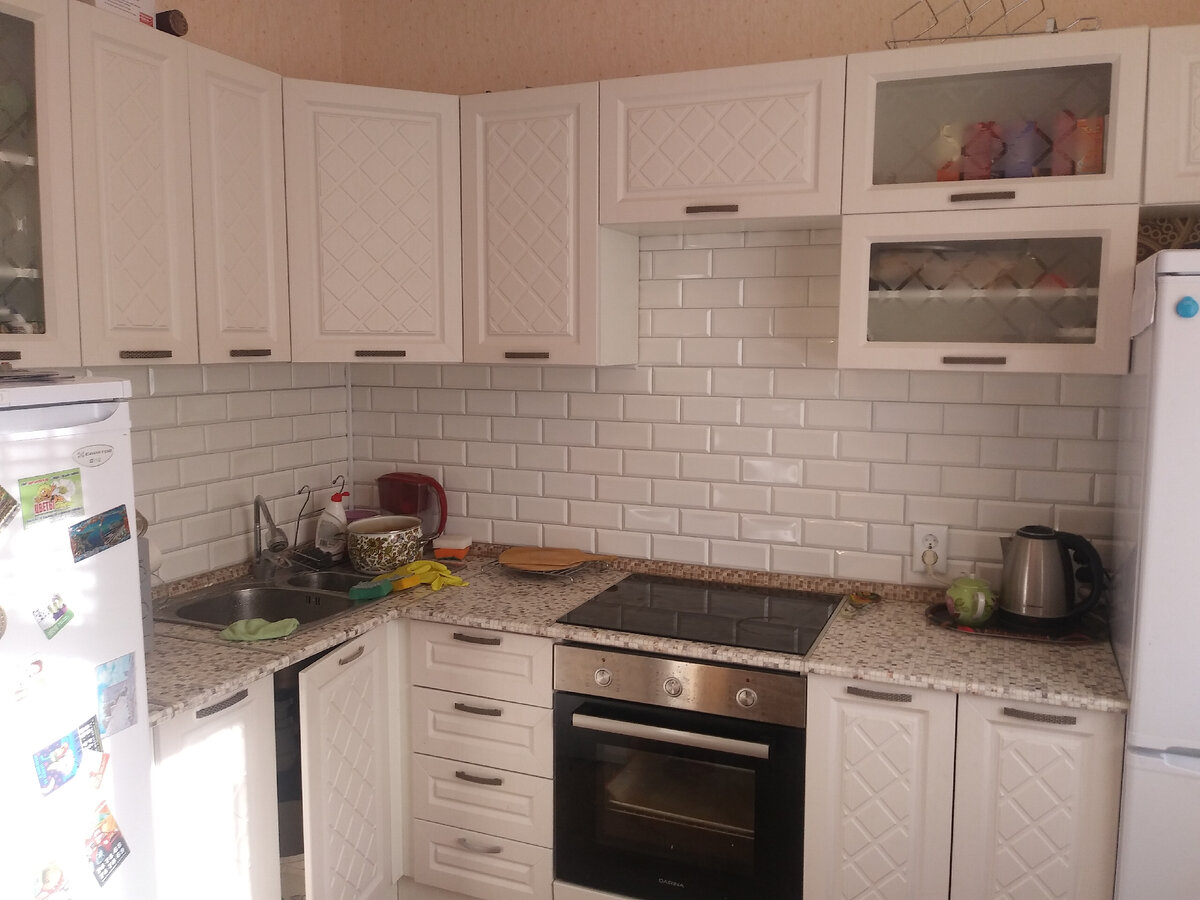 Кухня с новым фартуком