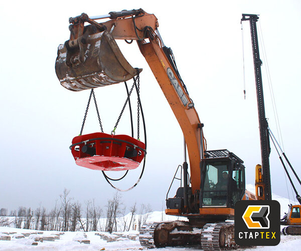 Установка для срезки свай на экскаваторе