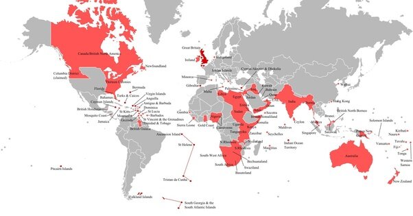 Карта Британской Империи. Источник: http://www.basfeijen.nl/system/britishempire.htm