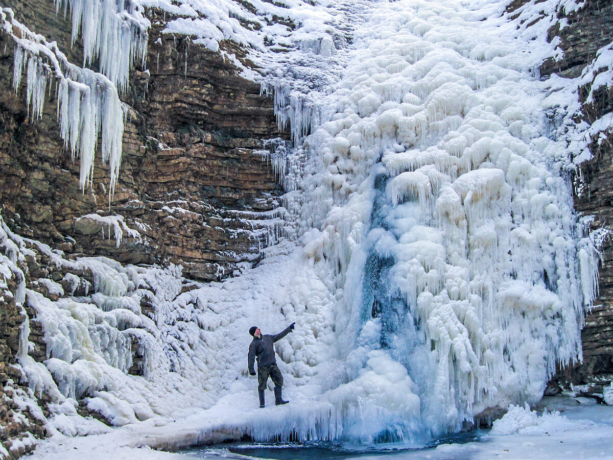 Водопады Руфабго зима