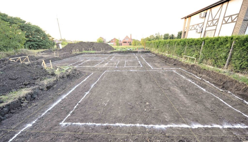 разметка ленточного фундамента