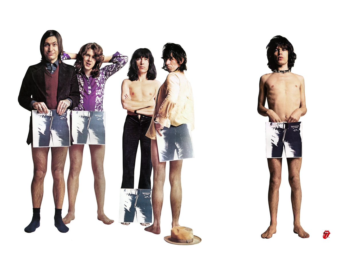 Фотосессия группы для рекламы с альбомом Sticky Fingers, 1971