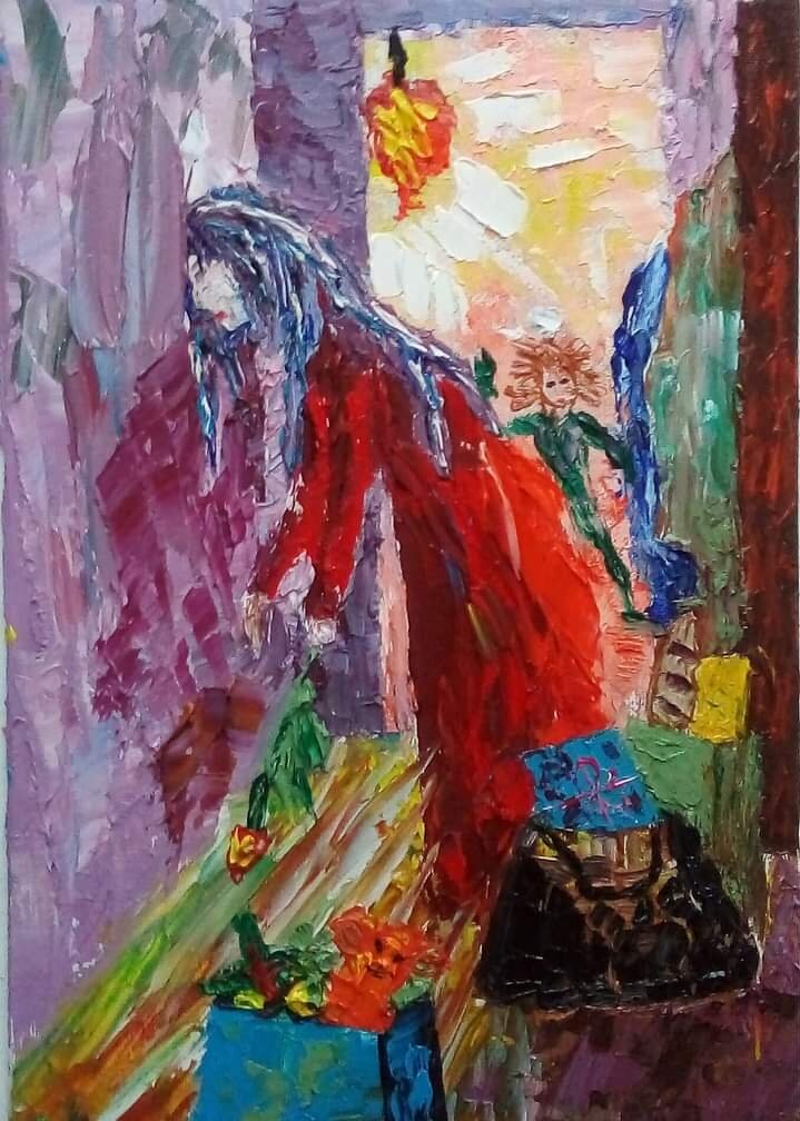 Отважная и независимая женщина бьётся головой об стену (Да, сама рисовала)