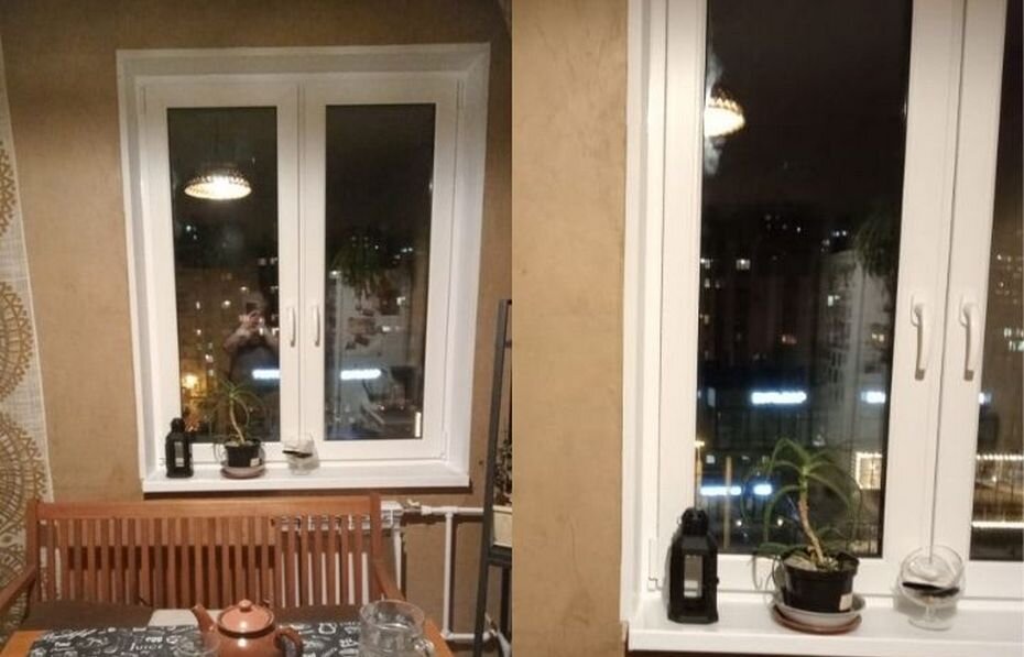 Кухонное окно после установки и уборки