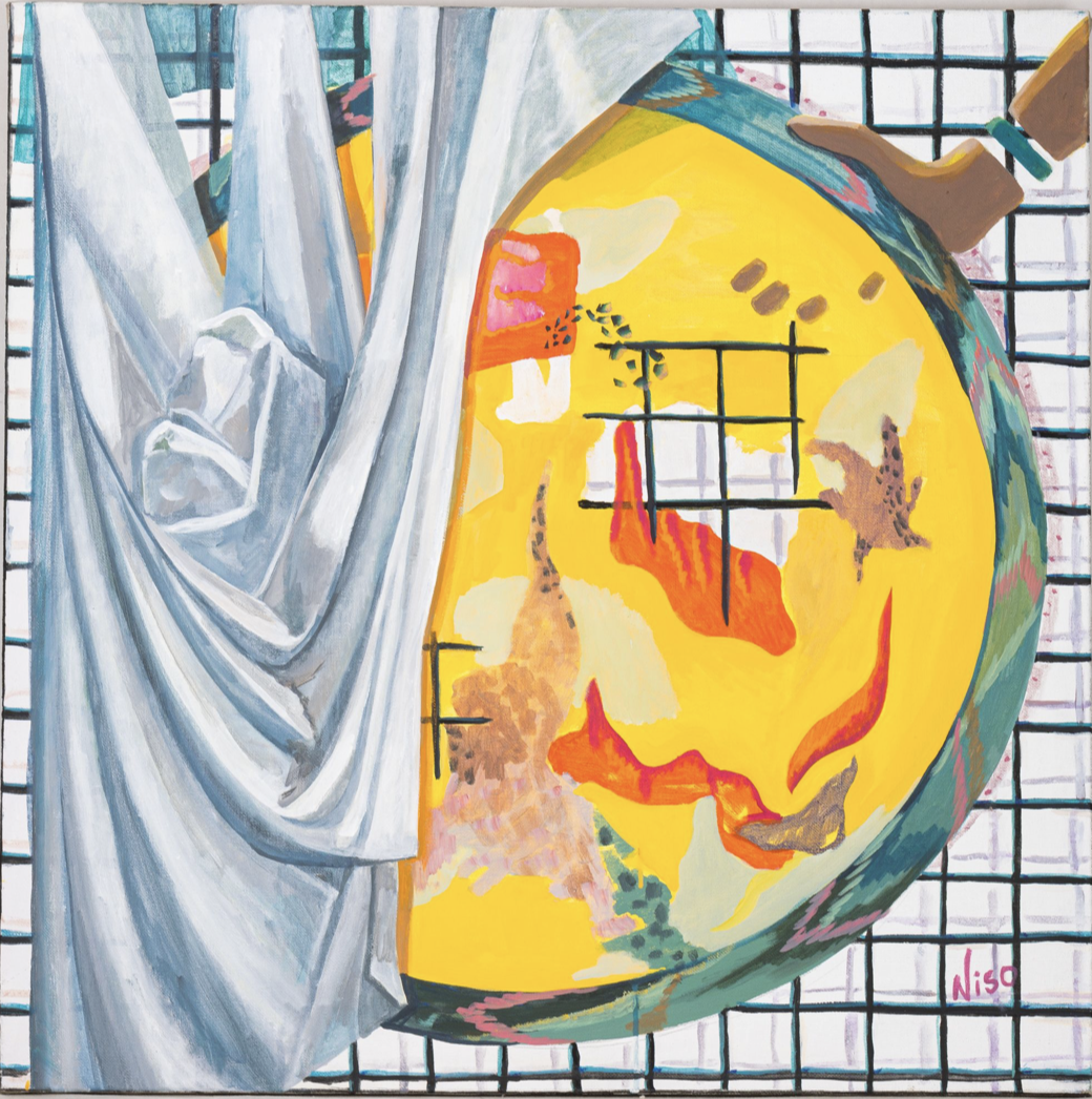 АТАХАНОВА Нисо Азамовна (1989) За драпировкой. 2022 Холст, темпера. 89,9 × 90
Источник: собрание семьи художника
