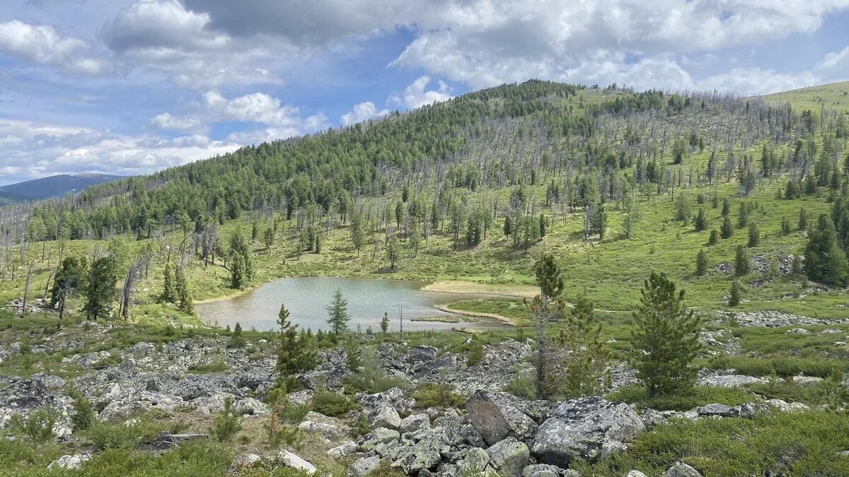 Вид на озеро Гульдыайры сверху