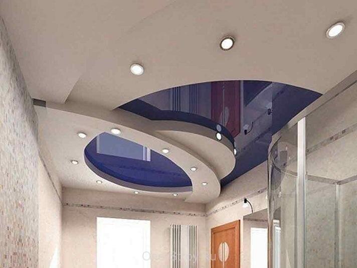 Дизайн только потолков из гипсокартона в зал