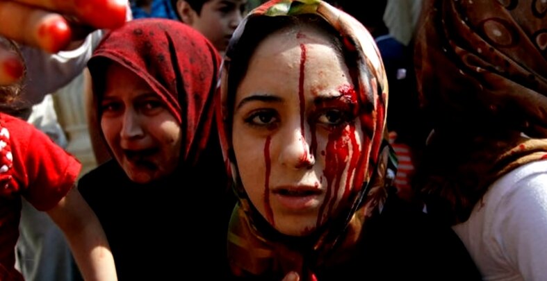 Измученная женщина в одной из таких стран