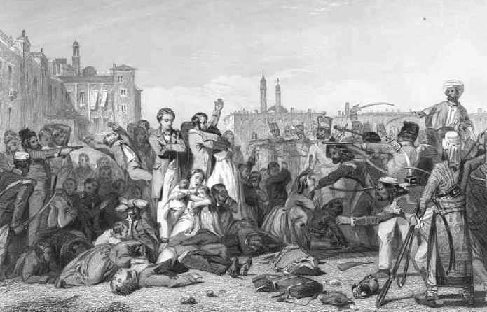 Казнь англичан на улицах Кампура