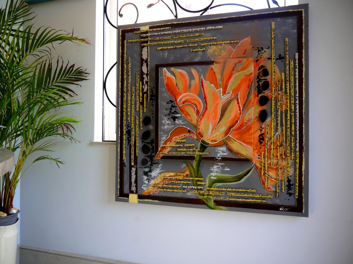 Такого плана картину можно написать по МК "Пестрый тюльпан"