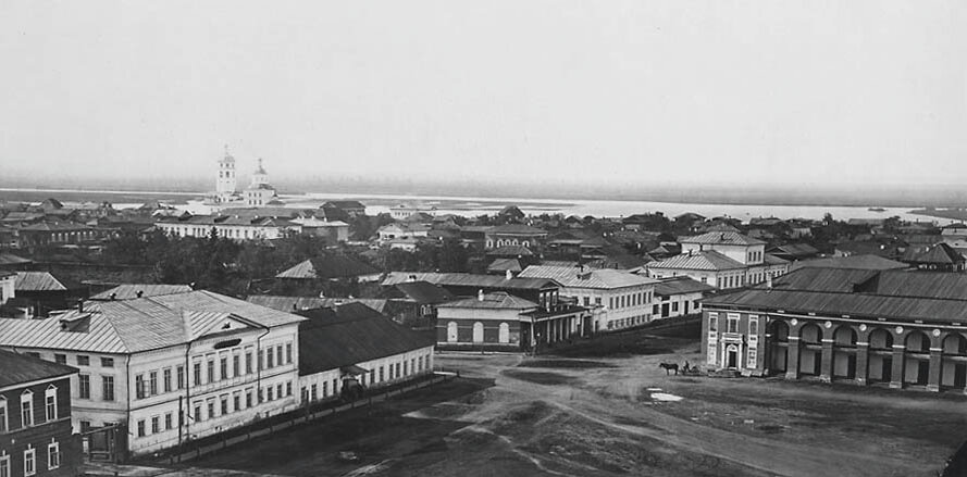 Иркутск, Тихвинская площадь. Фотография  А.К. Гофмана. 1865 год