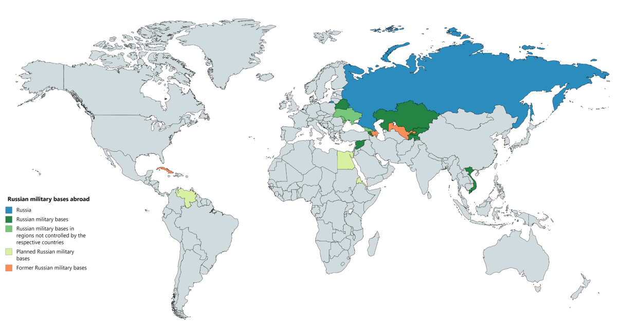 Карта военных баз РФ в мире