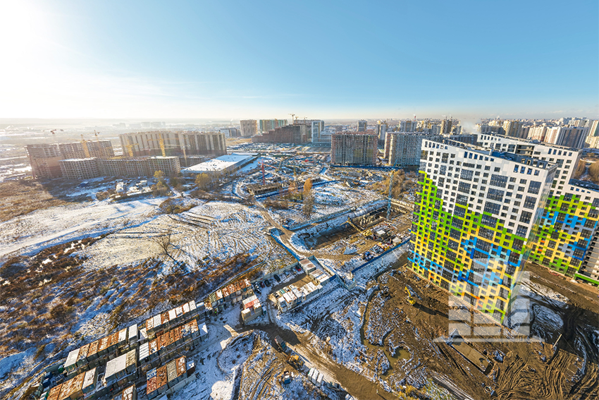 Панорамная аэрофотосъемка Новострой-СПб: ЖК «Светлый мир «Жизнь…» и окрестности. Конец октября 2018 г. 