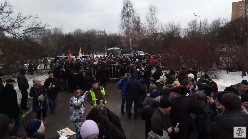 Сбор участников митинга "За Россию, справедливость, новый курс!" 17 марта в Москве. Фото: YouTube-канал "Другое мнение".