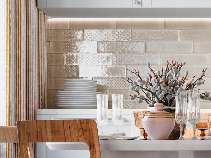 Дизайн интерьера://  Тактильный дизайн объединяет различные объемные и трехмерные эффекты на поверхности плитки