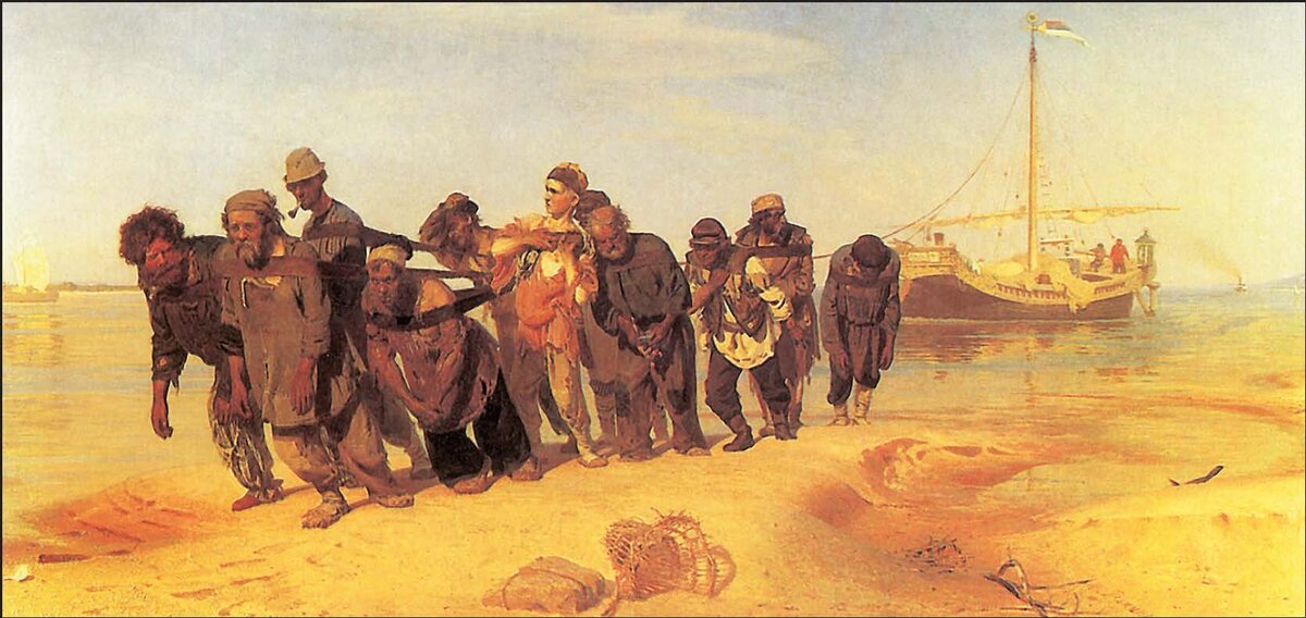 Илья Репин бурлаки на Волге