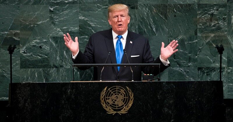 Дональд Трамп с речью на Генассамблее ООН.