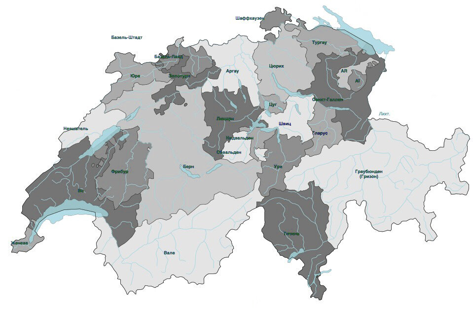 Кантоны Швейцарии. Источник: business-swiss.ch