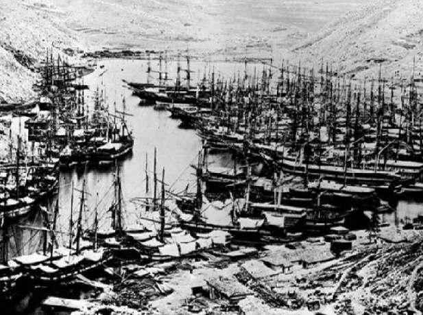 Британские корабли в Балаклаве (Крым). Фото 1855 г.