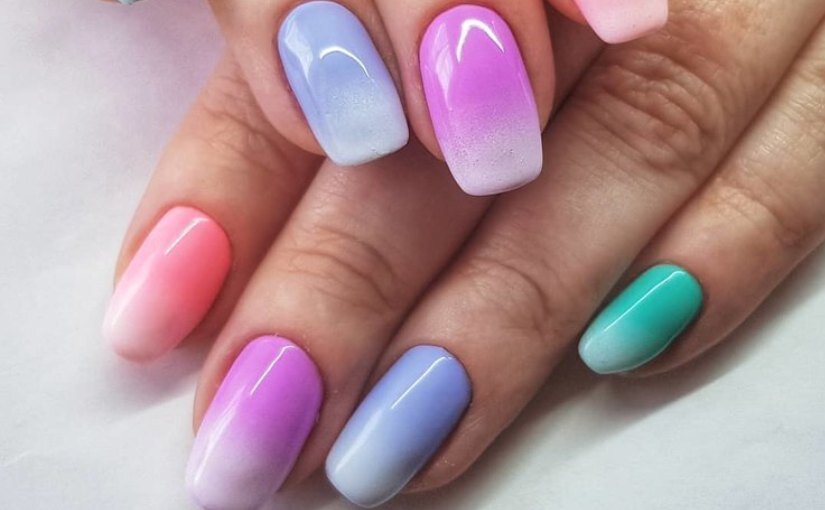 Маникюр ГЕЛЬ ЛАКОМ Градиент акриловой пудрой | Gradient Acrylic Powder Nail Art