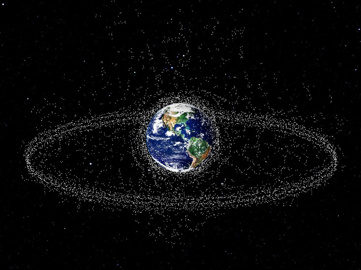 Карта космического мусора на орбите