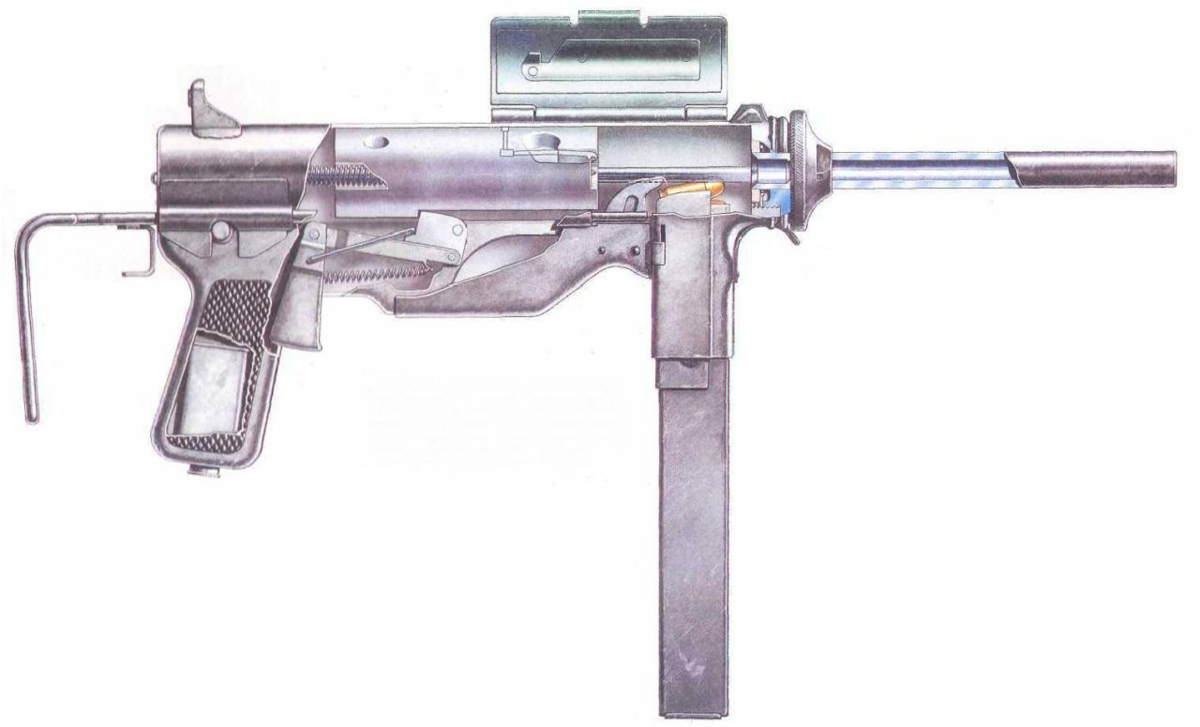 Чертеж пистолета пулемета м3